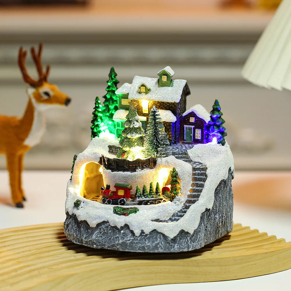 Christmas Snow House Electric Music Light Up House Christmas Display Gift Gift Christmas Decorations