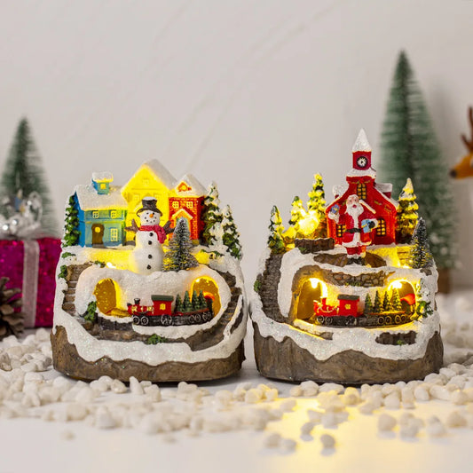 Christmas Snow House Electric Music Light Up House Christmas Display Gift Gift Christmas Decorations